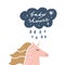 Unicorn and cloud hand drawn baby shower card