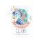 Unicorn club logo design, emblem can be used for kids education center, baby shop, kids market, kindergarten and any