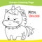 Unicorn coloring worksheet page. Coloring metal head unicorn worksheet page. Educational printable coloring worksheet
