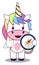 Unicorn with compas, illustration, vector
