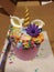 Unicorn cupcake - colorful with flower