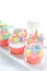 Unicorn cupcake frosting with butter cream.