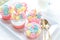 Unicorn cupcake frosting with butter cream.