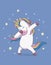 Unicorn cute dabbing style with star. cartoon illustration