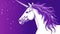 Unicorn Decorated Purple Background, Made with Generative AI
