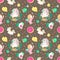 Unicorn Fairy doughnut cupcake fantasy doodle Kawaii cartoons Seamless pattern with Pastel tone