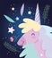 Unicorn flowers love fantasy magic cute cartoon