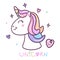 Unicorn Head Vector cute pony cartoon with heart