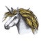 Unicorn horse fairy tale animal head vector sketch