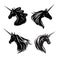 Unicorn horse, fairytale horned animal head print