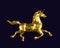 Unicorn horse golden low poly design