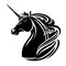 Unicorn horse head black vector design