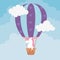 Unicorn hot air balloon fantasy magic dream cute cartoon