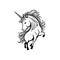 Unicorn Icon hand draw black colour mythical logo symbol perfect