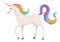 Unicorn icon. Magic fairytale creature with rainbow tail