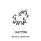 unicorn icon vector from fantastic characters collection. Thin line unicorn outline icon vector illustration