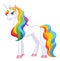 Unicorn isolated on white background. Vector illustration.