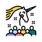 unicorn kids party color icon vector illustration