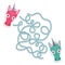 Unicorn labyrinth game for Preschool Children. Vector