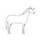 Unicorn line icon. Abstract fairy horse animal doodle vector illustration