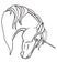 Unicorn - linear, vector illustration for coloring. Unicorn head for coloring book. Fantastic horse with a horn - unicorn. Outline