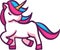 Unicorn mascot and background