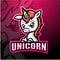 Unicorn mascot esport logo design