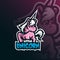 Unicorn mascot logo design vector with modern illustration concept style for badge, emblem and tshirt printing. cute unicorn