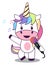 Unicorn with microphone, illustration, vector