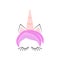 Unicorn minimalistic face horn cute sleeping