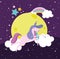 unicorn moon cartoon