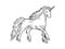 Unicorn mythical animal sketch engraving vector