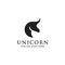 Unicorn mythological animal logo design vector template