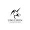 Unicorn mythological animal logo design vector template