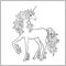 Unicorn. Outline drawing coloring page. Coloring book for adult.