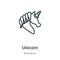 Unicorn outline vector icon. Thin line black unicorn icon, flat vector simple element illustration from editable literature
