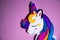 Unicorn over colorful background