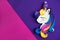 Unicorn over colorful background