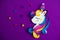 Unicorn over colorful background