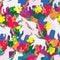 Unicorn pair seamless pattern