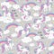Unicorn pattern and rainbow. Trendy seamless vector pattern on a  glitter background. Fashion illustration drawing in modern style