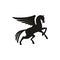 Unicorn or pegasus isolated winged animal horse
