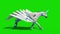 Unicorn pegasus winged horse run cycle green screen 3D rendering animation