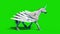 Unicorn pegasus winged horse walk cycle loop green screen 3D rendering animation