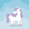 Unicorn purple hair rainbow horn fantasy magic dream cute cartoon