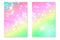 Unicorn rainbow background. Holographic sky in pastel color. Bright hologram mermaid pattern in princess colors.