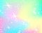 Unicorn rainbow background. Mermaid pattern in princess colors. Fantasy colorful backdrop with rainbow mesh