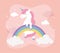 Unicorn rainbow cloud magical fantasy dream cute cartoon