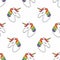 Unicorn seamless pattern. Childish pattern for textile, t-shirt, scrapbook. Cute background with unicorns
