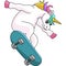 Unicorn Skating On A Skateboard Cartoon Clipart